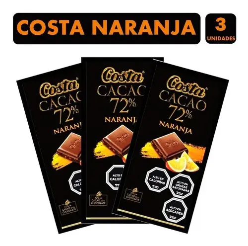 CHOCOLATE COSTA CACAO NARANJA 80 GR