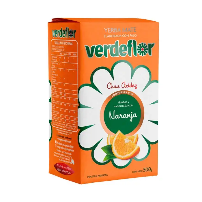 YERBA MATE VERDEFLOR C/NARANJA 500 GRS