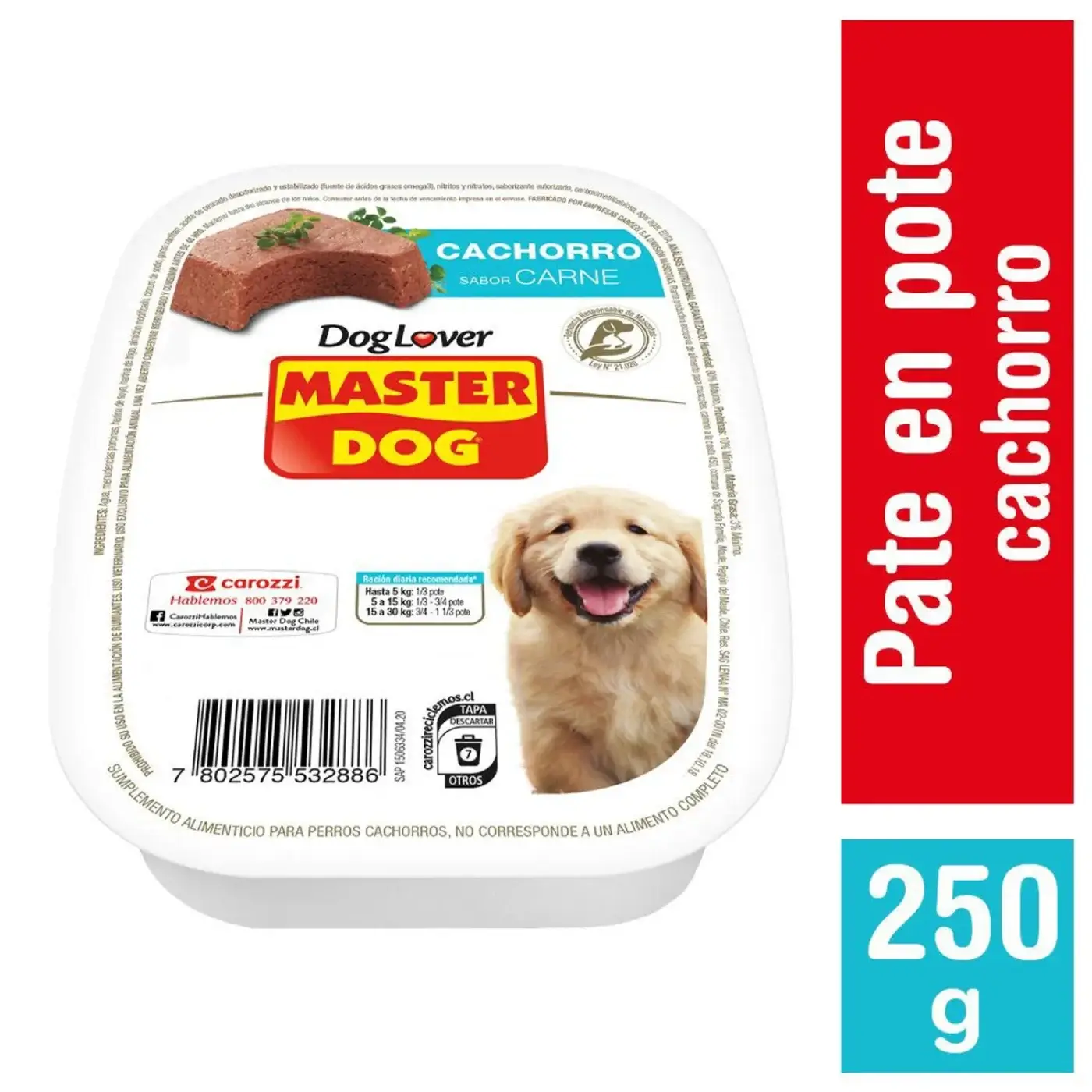 MASTER DOG PATE CARNE CACHORRO 250 GR