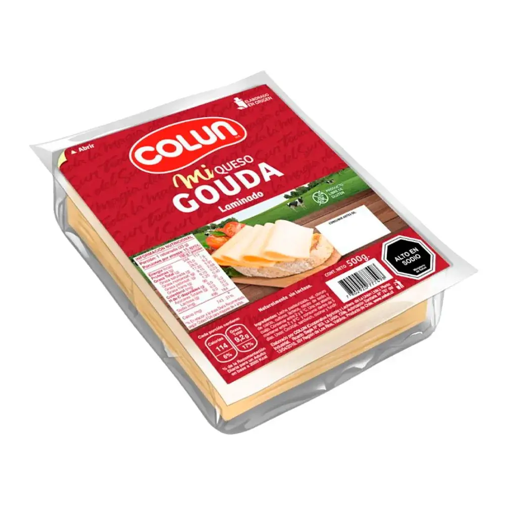 Queso Gouda Laminado Colun 500 grs
